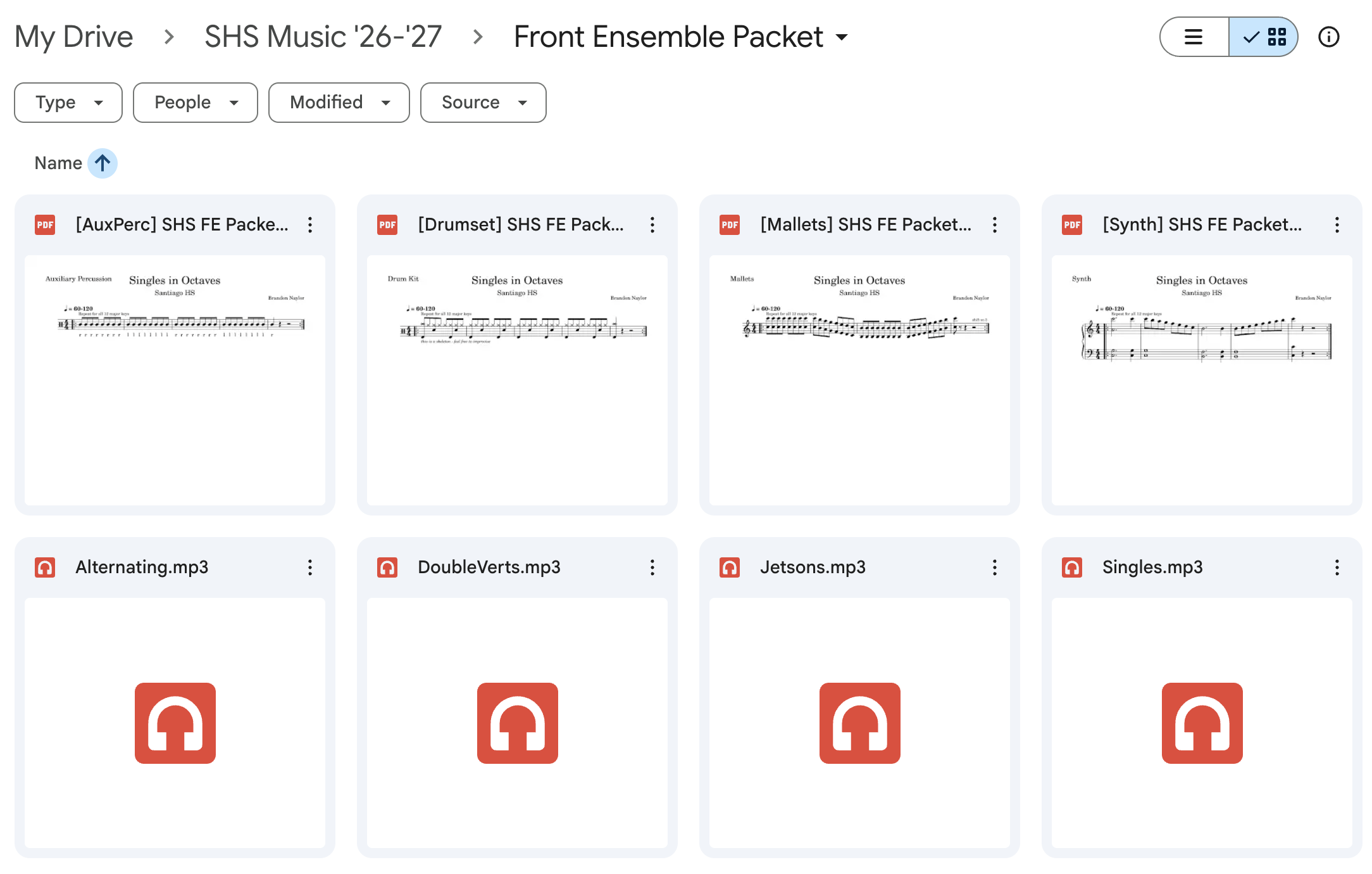 Santiago Front Ensemble Packet